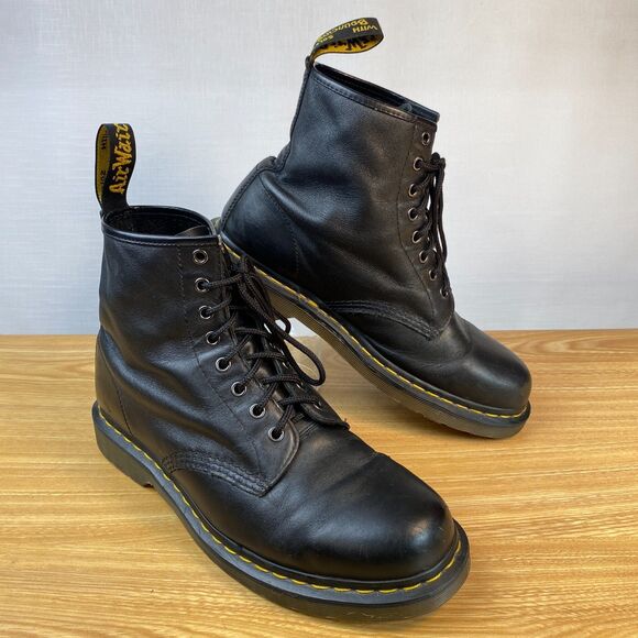 Dr Martens Black 1460 SOFT LEATHER 8 Hole BOOTS! Doc Goth Punk M 10 / W 11 - Picture 1 of 12